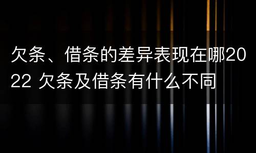 欠条、借条的差异表现在哪2022 欠条及借条有什么不同