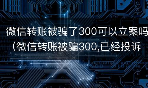 微信转账被骗了300可以立案吗（微信转账被骗300,已经投诉可以追回吗）