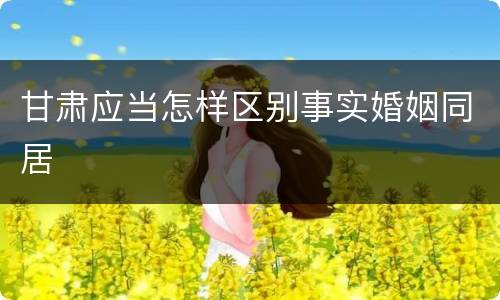 甘肃应当怎样区别事实婚姻同居