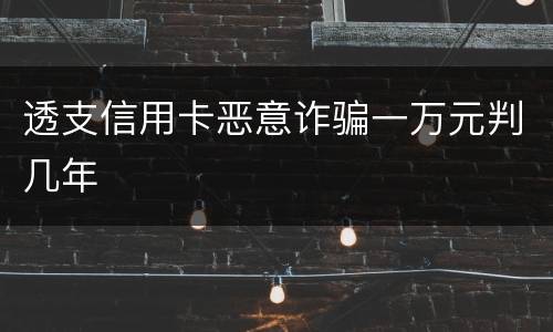 透支信用卡恶意诈骗一万元判几年