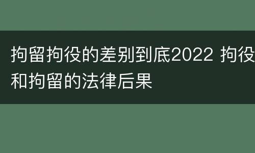 拘留拘役的差别到底2022 拘役和拘留的法律后果