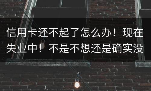 信用卡还不起了怎么办！现在失业中！不是不想还是确实没有钱还！会坐牢吗