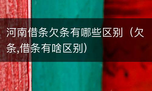 河南借条欠条有哪些区别（欠条,借条有啥区别）