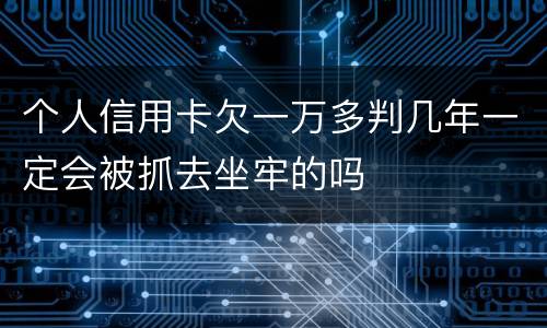 个人信用卡欠一万多判几年一定会被抓去坐牢的吗
