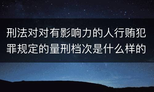 刑法对对有影响力的人行贿犯罪规定的量刑档次是什么样的
