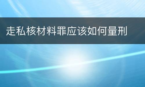 走私核材料罪应该如何量刑