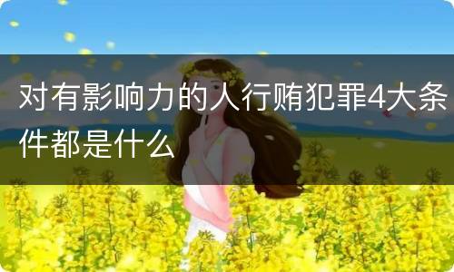 对有影响力的人行贿犯罪4大条件都是什么