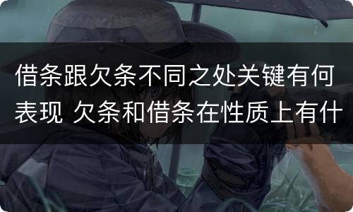 借条跟欠条不同之处关键有何表现 欠条和借条在性质上有什么不同