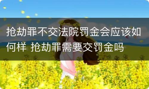 抢劫罪不交法院罚金会应该如何样 抢劫罪需要交罚金吗