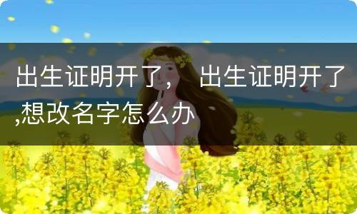 出生证明开了， 出生证明开了,想改名字怎么办