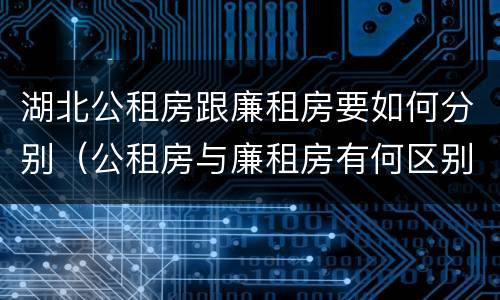 湖北公租房跟廉租房要如何分别（公租房与廉租房有何区别）