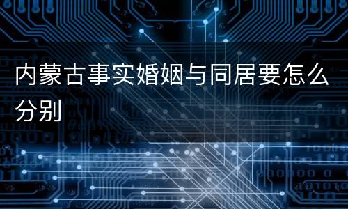 内蒙古事实婚姻与同居要怎么分别