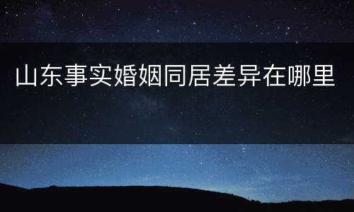 山东事实婚姻同居差异在哪里