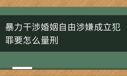 暴力干涉婚姻自由涉嫌成立犯罪要怎么量刑