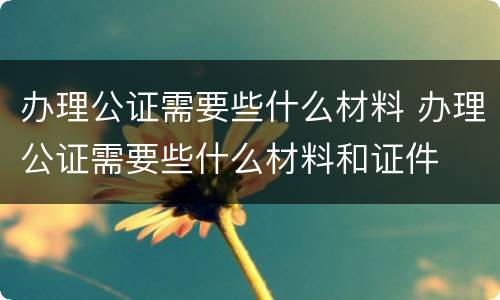 办理公证需要些什么材料 办理公证需要些什么材料和证件
