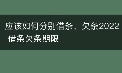 应该如何分别借条、欠条2022 借条欠条期限