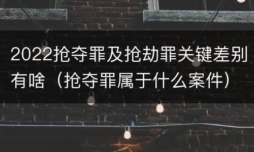 2022抢夺罪及抢劫罪关键差别有啥（抢夺罪属于什么案件）