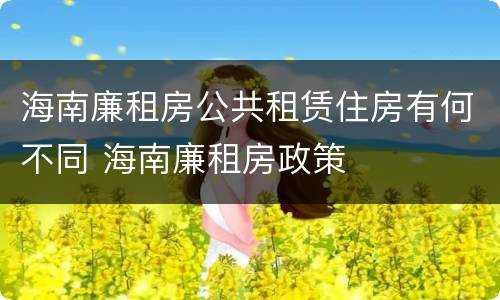 海南廉租房公共租赁住房有何不同 海南廉租房政策