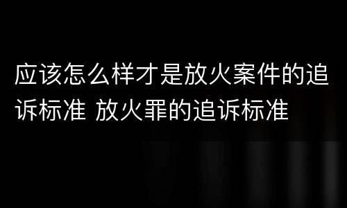 应该怎么样才是放火案件的追诉标准 放火罪的追诉标准