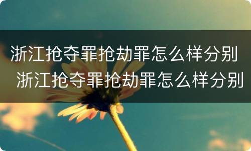 浙江抢夺罪抢劫罪怎么样分别 浙江抢夺罪抢劫罪怎么样分别认定