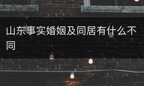山东事实婚姻及同居有什么不同