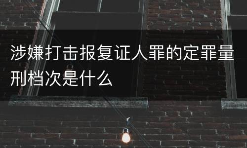 涉嫌打击报复证人罪的定罪量刑档次是什么