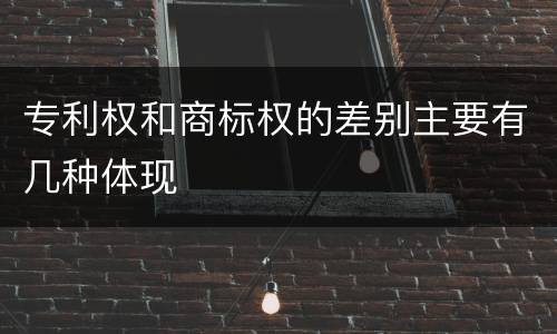 专利权和商标权的差别主要有几种体现
