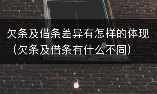欠条及借条差异有怎样的体现（欠条及借条有什么不同）