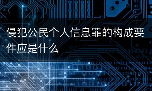 侵犯公民个人信息罪的构成要件应是什么