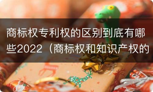 商标权专利权的区别到底有哪些2022（商标权和知识产权的区别）