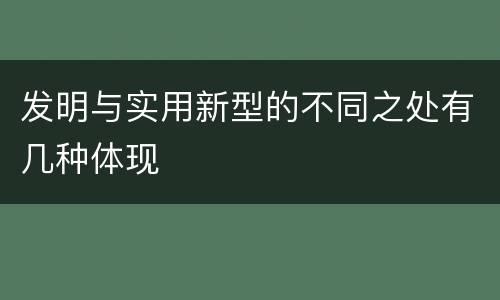 发明与实用新型的不同之处有几种体现