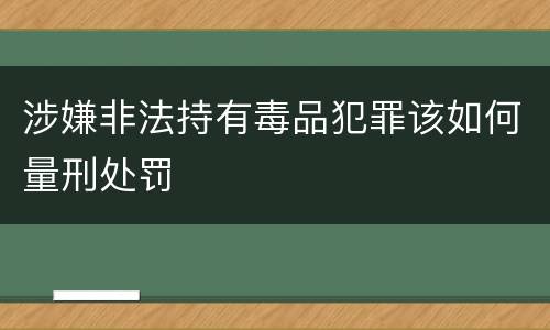 涉嫌非法持有毒品犯罪该如何量刑处罚