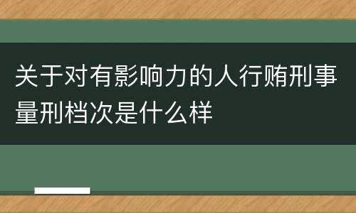 关于对有影响力的人行贿刑事量刑档次是什么样