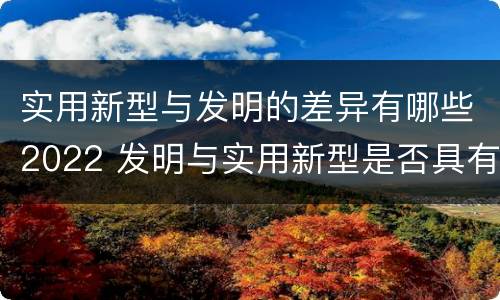 实用新型与发明的差异有哪些2022 发明与实用新型是否具有实用性