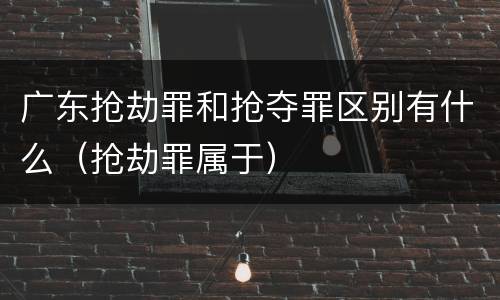 广东抢劫罪和抢夺罪区别有什么（抢劫罪属于）