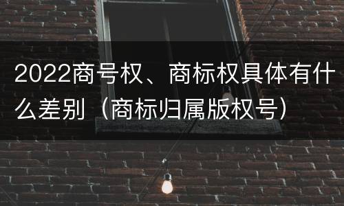 2022商号权、商标权具体有什么差别（商标归属版权号）