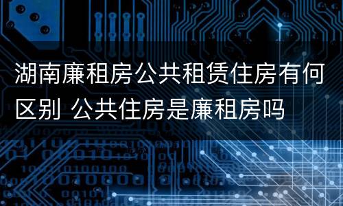 湖南廉租房公共租赁住房有何区别 公共住房是廉租房吗
