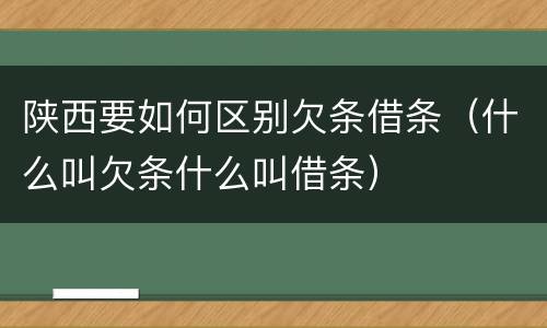 陕西要如何区别欠条借条（什么叫欠条什么叫借条）