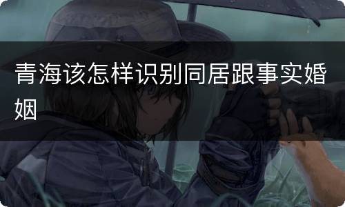 青海该怎样识别同居跟事实婚姻