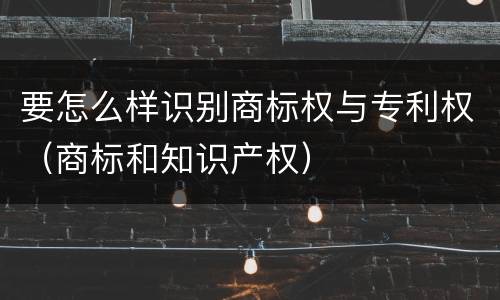 要怎么样识别商标权与专利权（商标和知识产权）