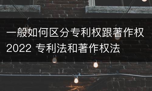 一般如何区分专利权跟著作权2022 专利法和著作权法