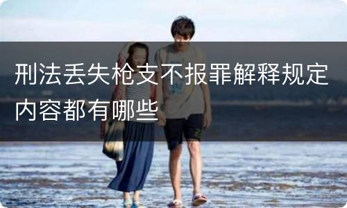 刑法丢失枪支不报罪解释规定内容都有哪些