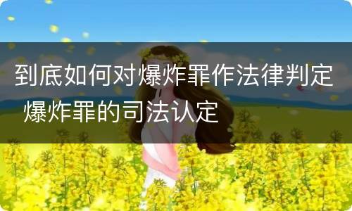 到底如何对爆炸罪作法律判定 爆炸罪的司法认定