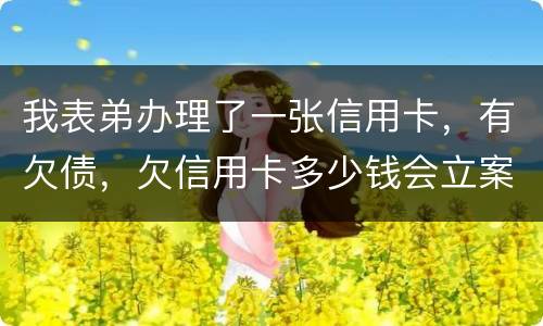 我表弟办理了一张信用卡，有欠债，欠信用卡多少钱会立案
