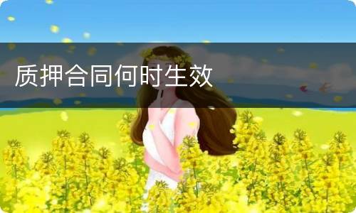 质押合同何时生效