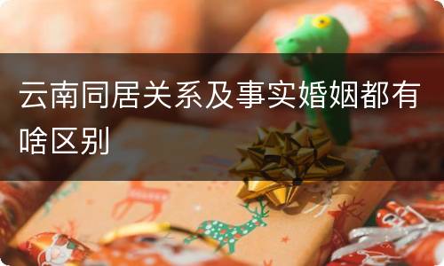 云南同居关系及事实婚姻都有啥区别