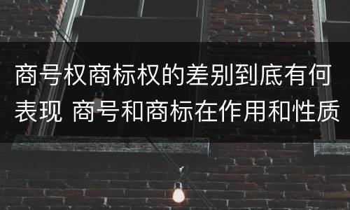 商号权商标权的差别到底有何表现 商号和商标在作用和性质上的区别