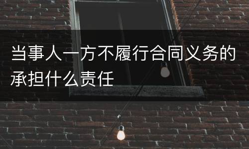 当事人一方不履行合同义务的承担什么责任
