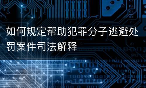 如何规定帮助犯罪分子逃避处罚案件司法解释