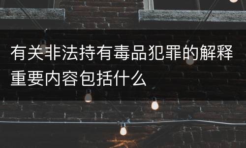 有关非法持有毒品犯罪的解释重要内容包括什么